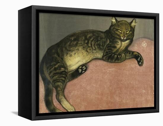 Summer, Cat on a Railing-Théophile Alexandre Steinlen-Framed Premier Image Canvas