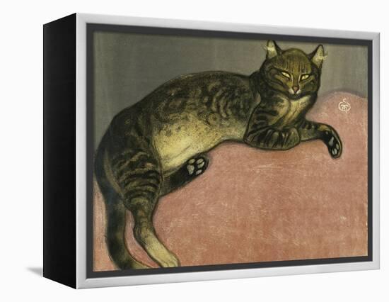 Summer, Cat on a Railing-Théophile Alexandre Steinlen-Framed Premier Image Canvas