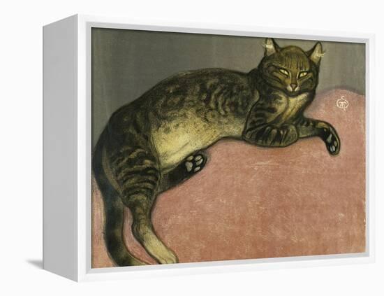 Summer, Cat on a Railing-Théophile Alexandre Steinlen-Framed Premier Image Canvas