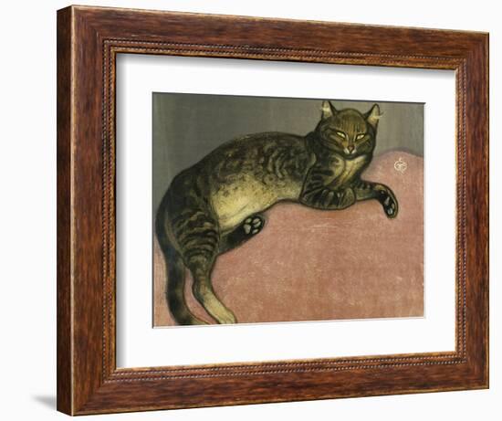 Summer, Cat on a Railing-Théophile Alexandre Steinlen-Framed Giclee Print