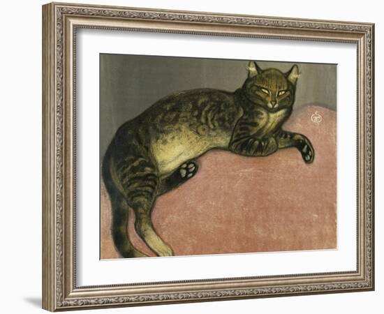 Summer, Cat on a Railing-Théophile Alexandre Steinlen-Framed Giclee Print