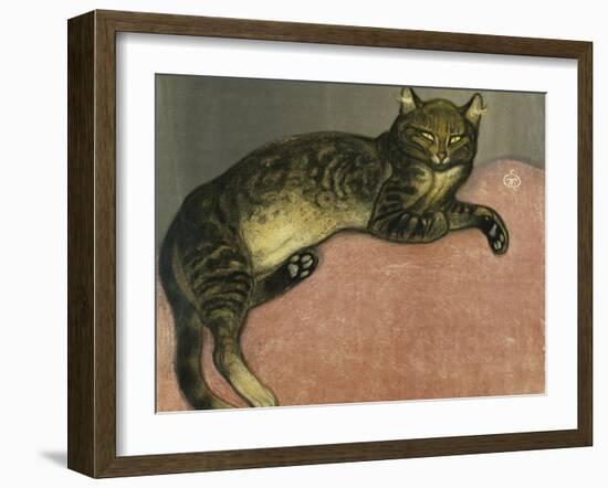 Summer, Cat on a Railing-Théophile Alexandre Steinlen-Framed Giclee Print