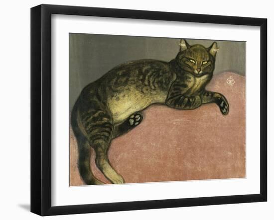 Summer, Cat on a Railing-Théophile Alexandre Steinlen-Framed Giclee Print