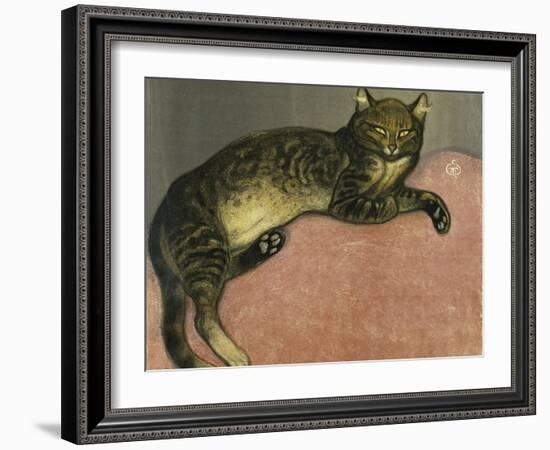 Summer, Cat on a Railing-Théophile Alexandre Steinlen-Framed Giclee Print