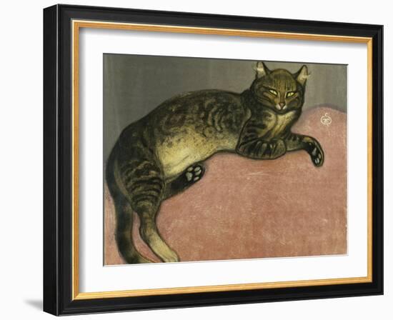 Summer, Cat on a Railing-Théophile Alexandre Steinlen-Framed Giclee Print