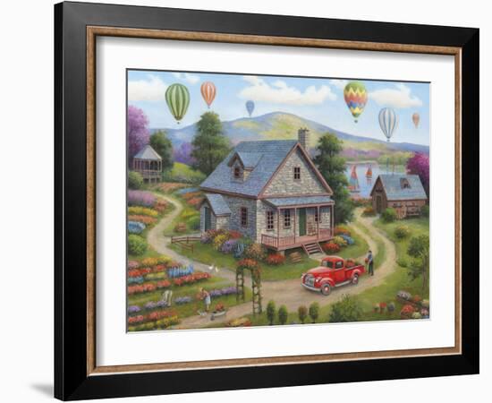 Summer Cottages-John Zaccheo-Framed Giclee Print