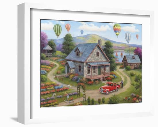 Summer Cottages-John Zaccheo-Framed Giclee Print