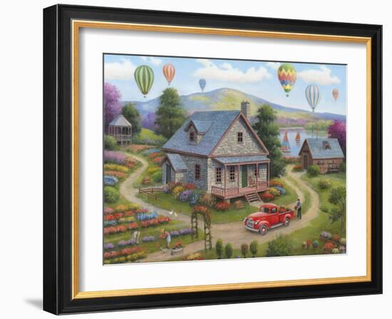 Summer Cottages-John Zaccheo-Framed Giclee Print