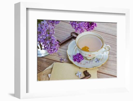 Summer Cup of Tea with Lilac-neirfy-Framed Photographic Print