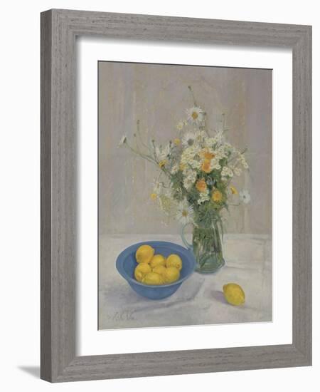 Summer Daisies and Lemons, 1990-Timothy Easton-Framed Giclee Print