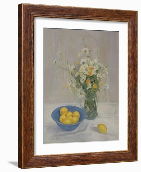 Summer Daisies and Lemons, 1990-Timothy Easton-Framed Giclee Print