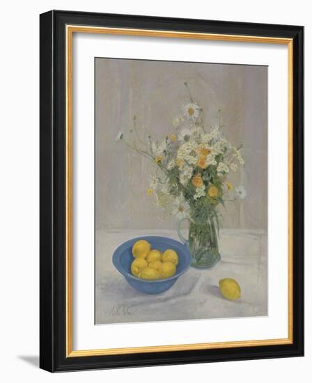 Summer Daisies and Lemons, 1990-Timothy Easton-Framed Giclee Print