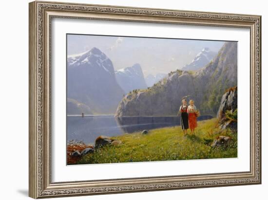 Summer Day at Balestrand-Hans Andreas Dahl-Framed Giclee Print