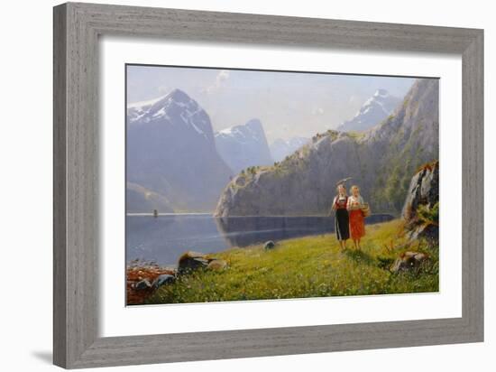 Summer Day at Balestrand-Hans Andreas Dahl-Framed Giclee Print