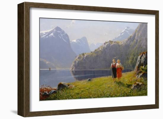 Summer Day at Balestrand-Hans Andreas Dahl-Framed Giclee Print