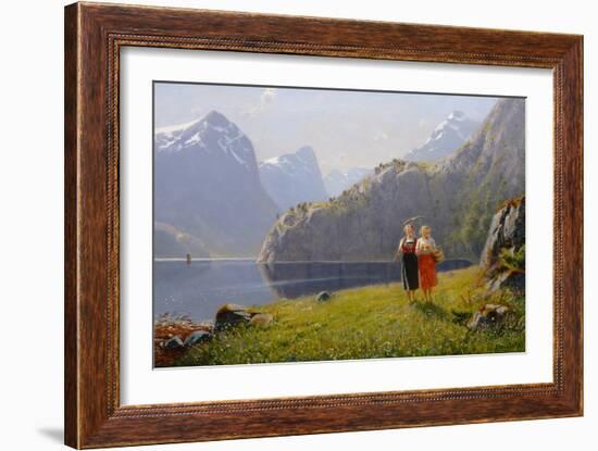 Summer Day at Balestrand-Hans Andreas Dahl-Framed Giclee Print