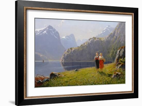 Summer Day at Balestrand-Hans Andreas Dahl-Framed Giclee Print