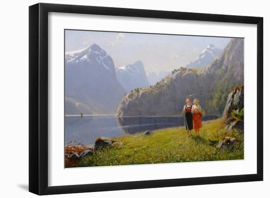 Summer Day at Balestrand-Hans Andreas Dahl-Framed Giclee Print