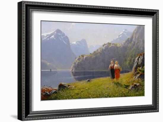 Summer Day at Balestrand-Hans Andreas Dahl-Framed Giclee Print