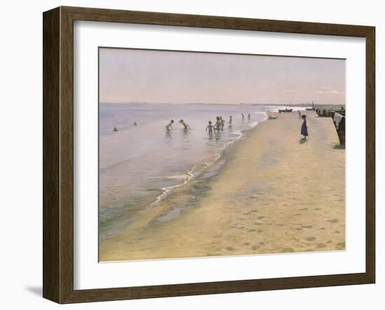 Summer Day at the South Beach of Skagen, 1884-Peder Severin Kröyer-Framed Giclee Print