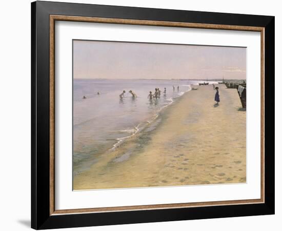 Summer Day at the South Beach of Skagen, 1884-Peder Severin Kröyer-Framed Giclee Print