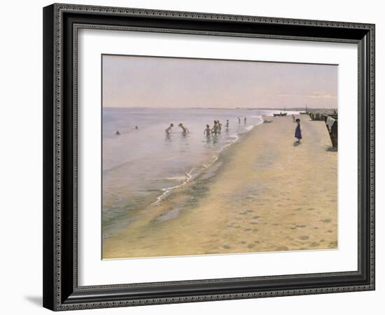 Summer Day at the South Beach of Skagen, 1884-Peder Severin Kröyer-Framed Giclee Print