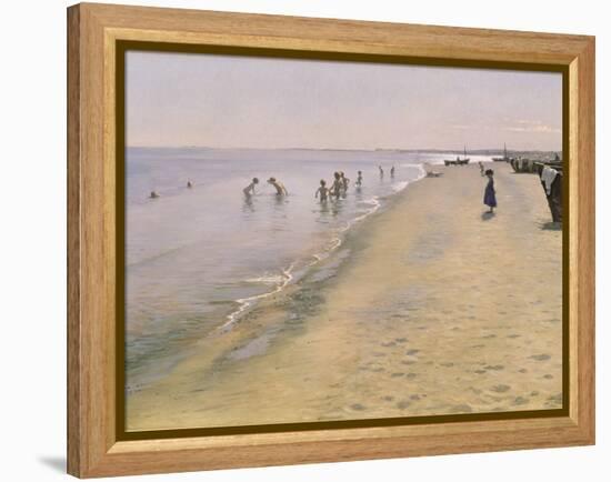Summer Day at the South Beach of Skagen, 1884-Peder Severin Kröyer-Framed Premier Image Canvas