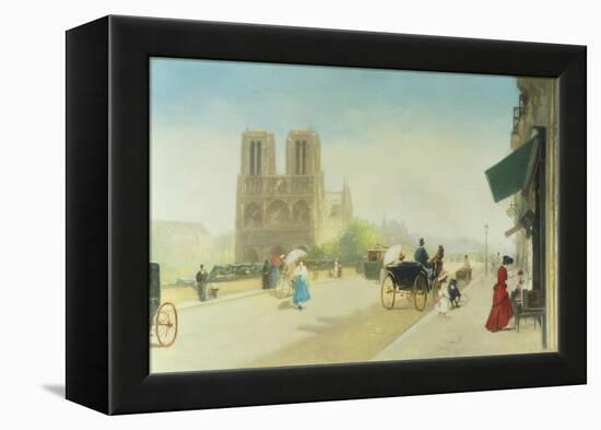 Summer Day near Notre Dame-Emile Friant-Framed Premier Image Canvas