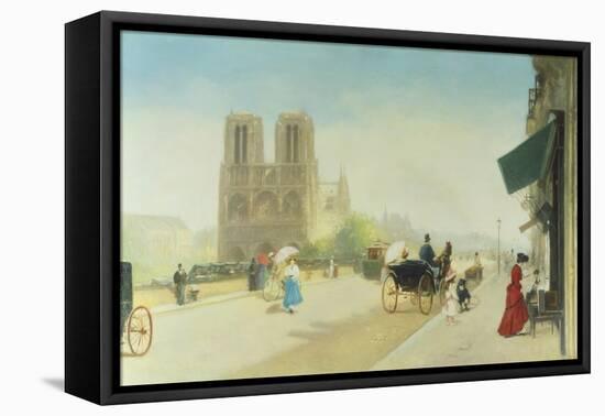 Summer Day near Notre Dame-Emile Friant-Framed Premier Image Canvas