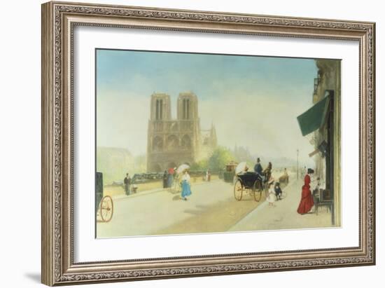 Summer Day near Notre Dame-Emile Friant-Framed Giclee Print