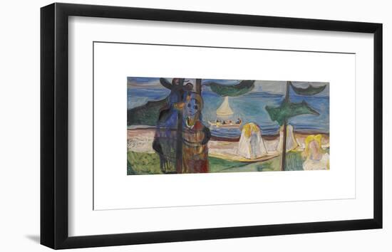 Summer Day or Embrace on the Beach (The Linde Frieze)-Edvard Munch-Framed Premium Giclee Print