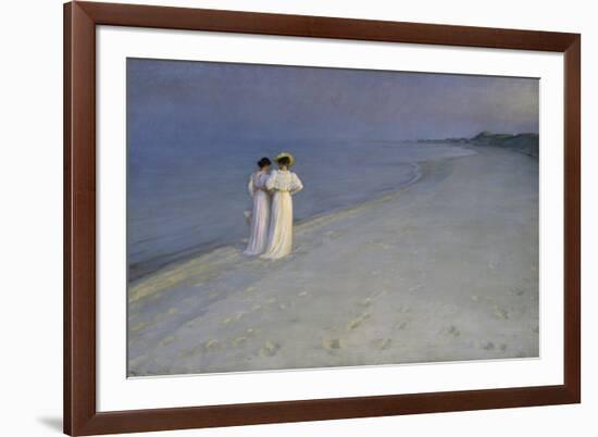 Summer Evening at Skagen (Anna Ancher and Marie Kroyer on the Beach at Skagen), 1893-Peter Severin Kroyer-Framed Giclee Print