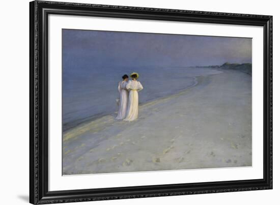 Summer Evening at Skagen (Anna Ancher and Marie Kroyer on the Beach at Skagen), 1893-Peter Severin Kroyer-Framed Giclee Print