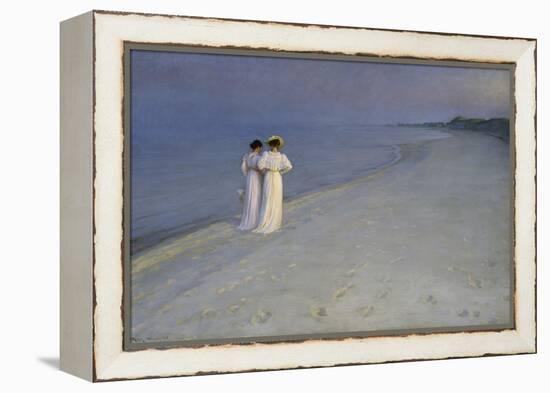 Summer Evening at Skagen (Anna Ancher and Marie Kroyer on the Beach at Skagen), 1893-Peter Severin Kroyer-Framed Premier Image Canvas