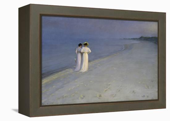 Summer Evening at Skagen (Anna Ancher and Marie Kroyer on the Beach at Skagen), 1893-Peter Severin Kroyer-Framed Premier Image Canvas