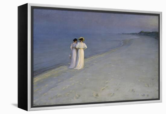 Summer Evening at Skagen (Anna Ancher and Marie Kroyer on the Beach at Skagen), 1893-Peter Severin Kroyer-Framed Premier Image Canvas