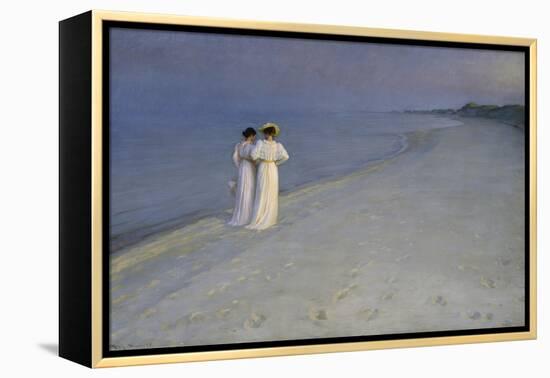 Summer Evening at Skagen (Anna Ancher and Marie Kroyer on the Beach at Skagen), 1893-Peter Severin Kroyer-Framed Premier Image Canvas