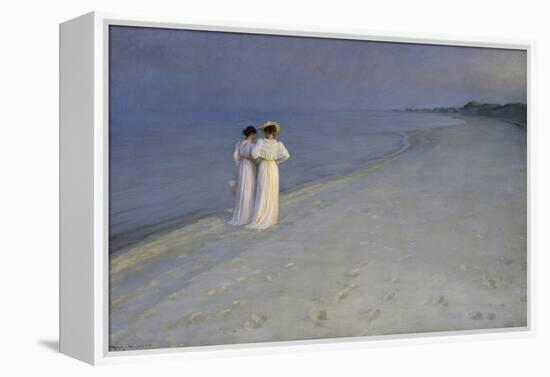 Summer Evening at Skagen (Anna Ancher and Marie Kroyer on the Beach at Skagen), 1893-Peter Severin Kroyer-Framed Premier Image Canvas