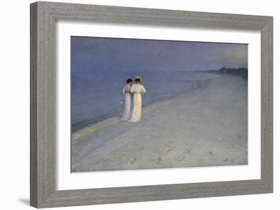 Summer Evening at Skagen (Anna Ancher and Marie Kroyer on the Beach at Skagen), 1893-Peter Severin Kroyer-Framed Giclee Print