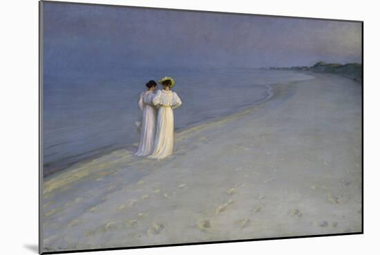 Summer Evening at Skagen (Anna Ancher and Marie Kroyer on the Beach at Skagen), 1893-Peter Severin Kroyer-Mounted Giclee Print