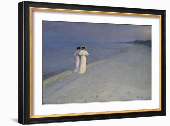 Summer Evening at Skagen (Anna Ancher and Marie Kroyer on the Beach at Skagen), 1893-Peter Severin Kroyer-Framed Giclee Print