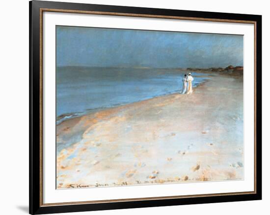 Summer Evening at the South Beach, Skagen, c.1893-Peder Severin Kröyer-Framed Art Print