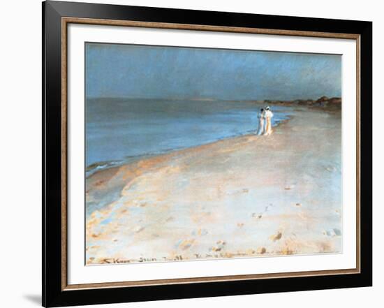 Summer Evening at the South Beach, Skagen, c.1893-Peder Severin Kröyer-Framed Art Print