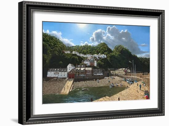 Summer Evening Clovelly North Devon-Richard Harpum-Framed Art Print