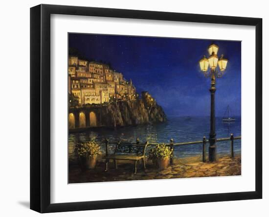 Summer Evening In Amalfi-kirilstanchev-Framed Art Print