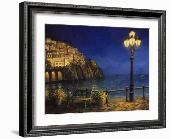 Summer Evening In Amalfi-kirilstanchev-Framed Art Print