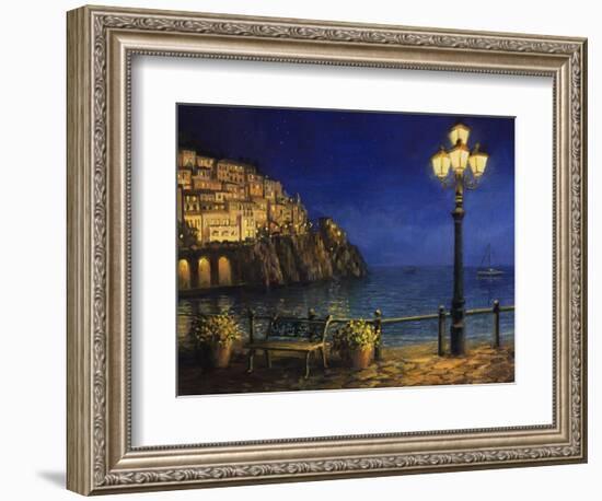 Summer Evening In Amalfi-kirilstanchev-Framed Art Print