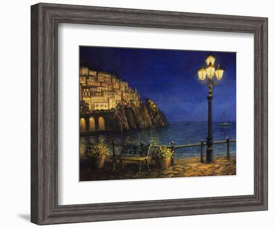 Summer Evening In Amalfi-kirilstanchev-Framed Art Print