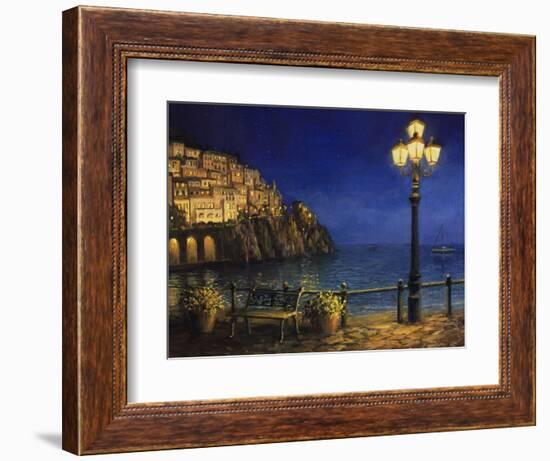 Summer Evening In Amalfi-kirilstanchev-Framed Art Print