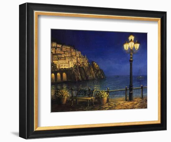 Summer Evening In Amalfi-kirilstanchev-Framed Art Print